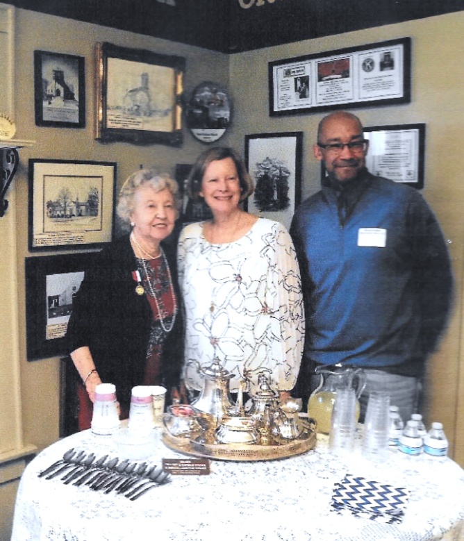 Edie Mae Herrel with Bexley Historical Society board members, Gail Storer and Bryan Drewry